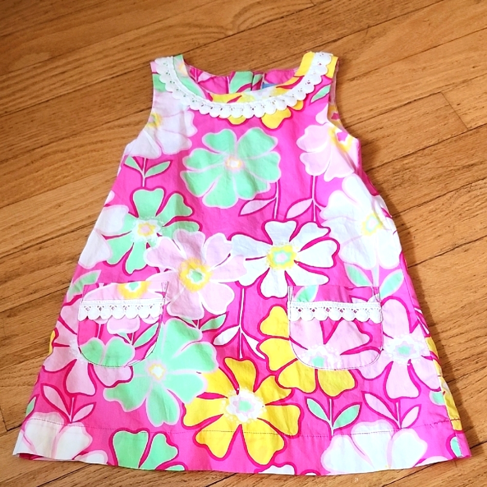 Baby GAP Floral Pink Sleeveless Dress Size 12-18 M - Picture 1 of 8